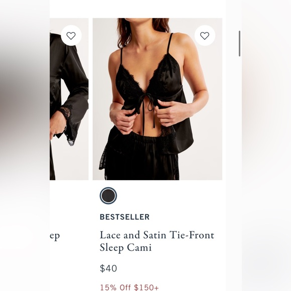 Abercrombie lace & satin tie-front cami - Picture 3 of 3